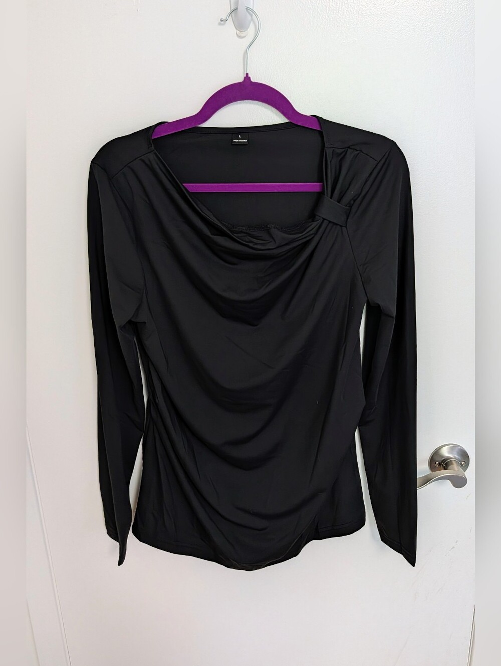 Maternity Black Long Sleeve Top - Women's Size Large